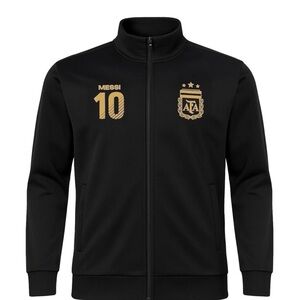 ARGENTINA, AFA, Lionel Messi Black Track Men’s Jacket, Sz XL